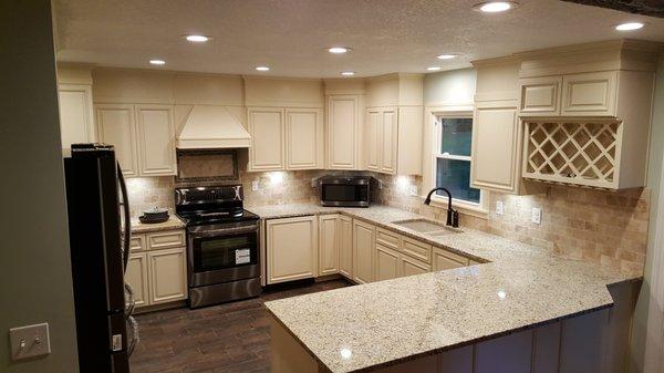 Kitchen after eliminating the wall between it and the living room