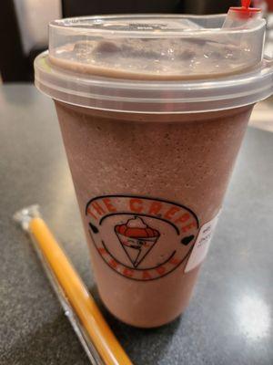 Chocolate milkshake. Cost $8.00.