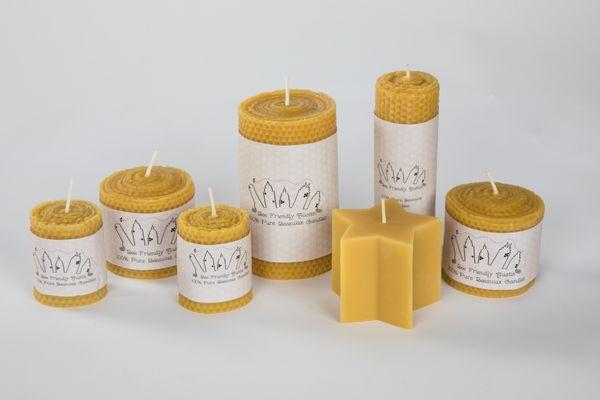 Solid beeswax candles, that smell like honey, naturally!