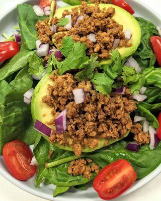 Stuffed taco avocado salad