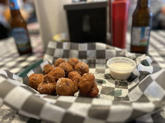 11 fried mushrooms for over 9 dollars...