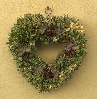 Heart of succulent wreath