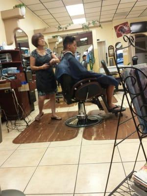 My buddy getting his fade done. Job well done.