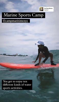 Surfing activity at Camp Maritime