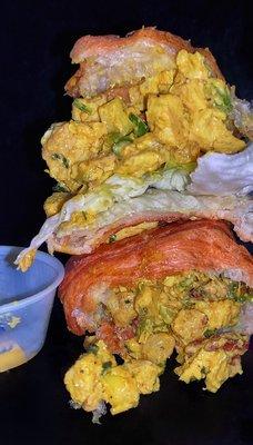 Curry Chicken Salad Croissant served a/chips