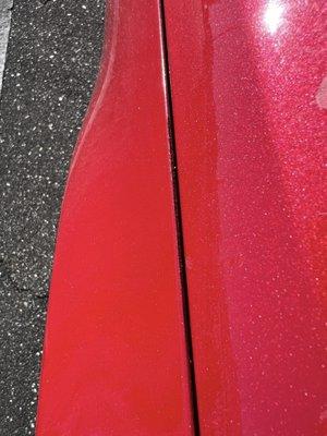 Flat edges of paint on fender (will chip off eventually)