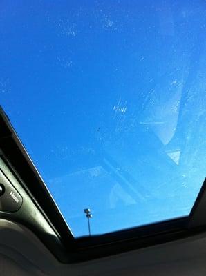 the scratches in the middle of the sunroof