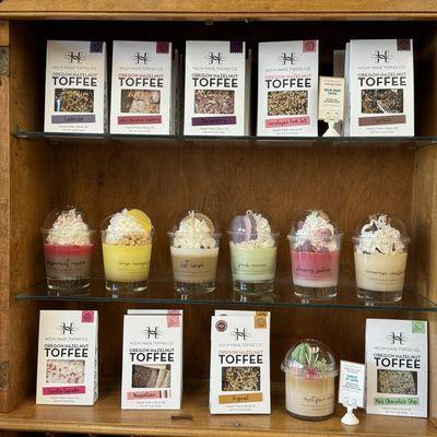 Locally made Holm made Toffee and candles by Laura