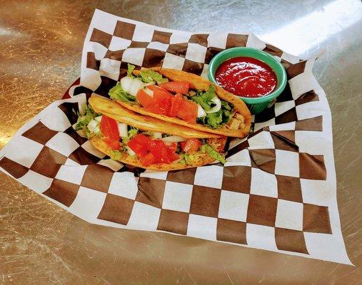 Fried tacos with chicken