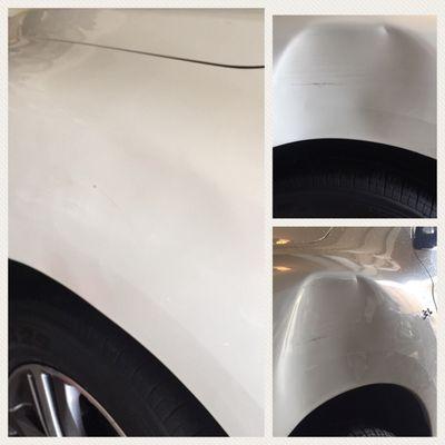 2016 Infiniti SUV, we saved the smashed fender.