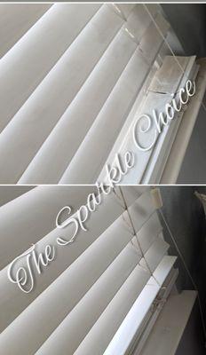 Blinds before and after cleaning