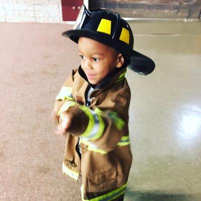 My little one at the Fire Museum.