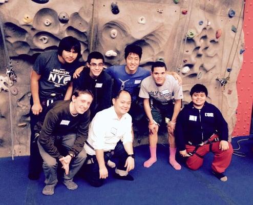 rocking climbing at our Mentorship Program for adopted middle and high school students