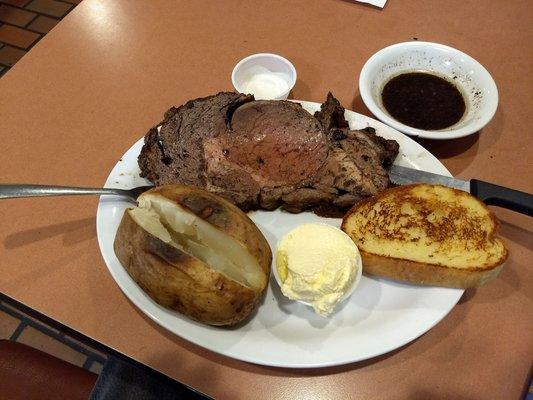 Prime Rib, with one side, soup & salad bar, and cheese cake dessert - $18.99