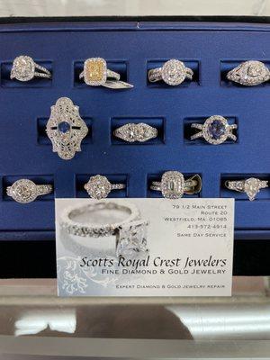 Just one tray of heirloom quality jewelry right here at scott, diamond jewelers, Westfield, favorite jeweler