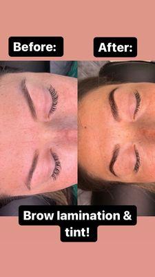 Brow Lamination and Tint!