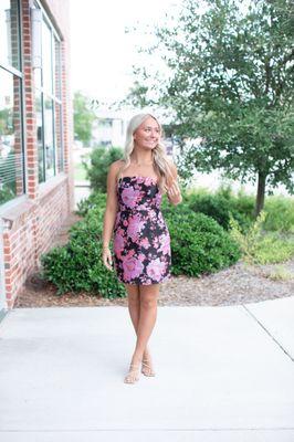 Floral Sleeveless Tube Dress