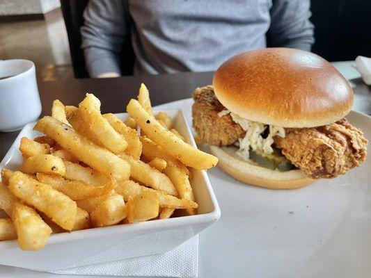 Honey Chicken Sandwich (w/choice of side, shown with fries)