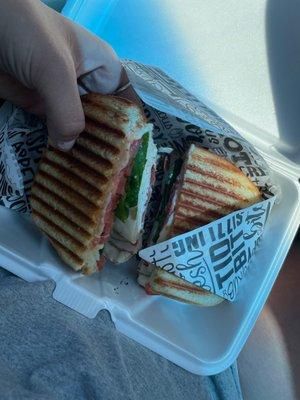 Chipotle chicken bacon ranch panini