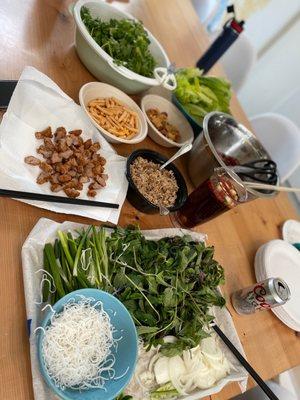 Lettuce wraps with the Giò Sống (pork paste) from here!