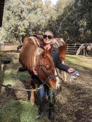 Sunny was my gentile horse for the ride.