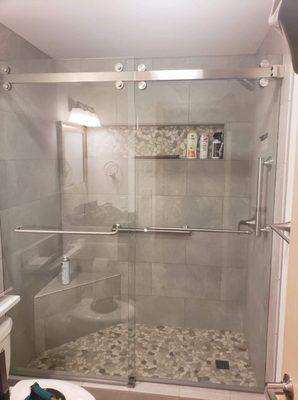 Sorrento Sliding Barn Door Style Shower