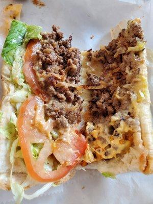 Opened up the chopped cheese to see why it's so good.  It's a mystery indeed...