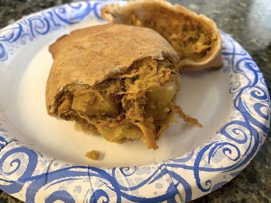 Inside the chicken empanada