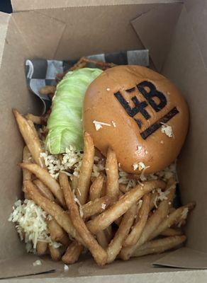 The Cowboy Burger with garlic fries