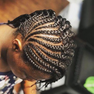 Creative Style. Cornrows with double strand twists