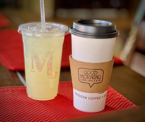 Lemonade and caramel latte