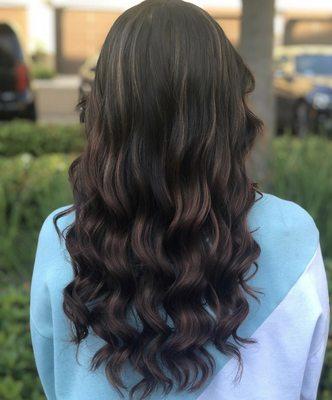 Chocolate balayage and Haircut