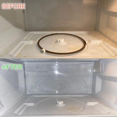 Inside of microwave cleaning