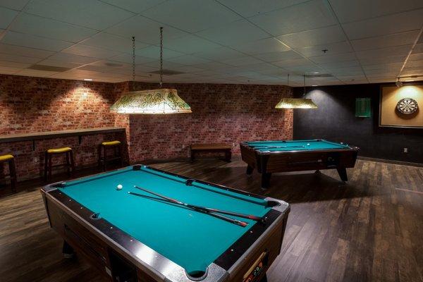 Recently renovated billiards room.