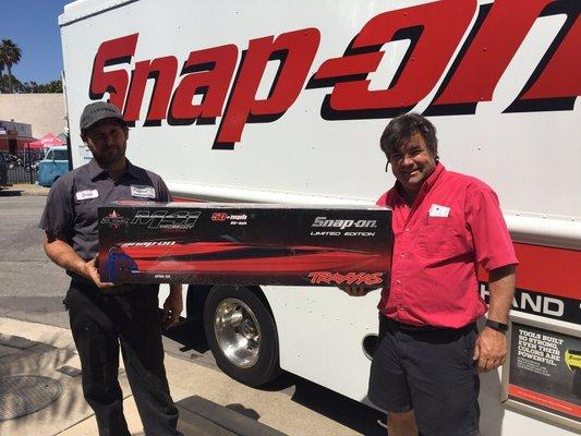 Exciting!!! Just found out we won this cool TRAXXAS DCB M41 Catamaran Widebody Snap On Limited Edition R/C boat!!! Thx Rich from Snap On