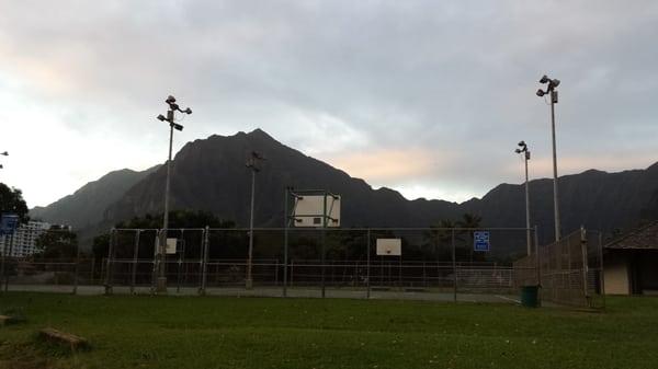 Basketball and volleyball courts