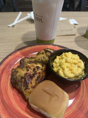 Grilled chicken meal with Mac and cheese