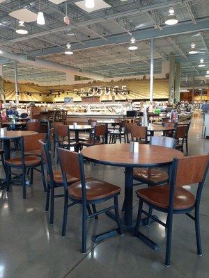 Dining room with a Starbucks and a nearby restroom, what's not to love?