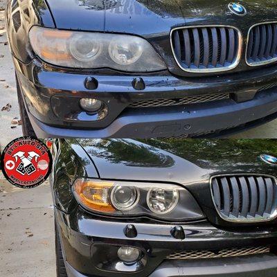 BMW X5 headlight restoration added to the full detail.