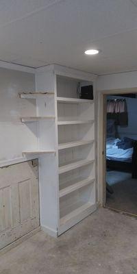 Bookcase built on-site