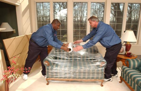 Shrink wrapping a sofa