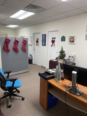 Our office suite.  Thank goodness we had the help of our administrator assistant to  decorate this office