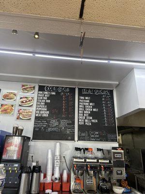 Subs/ grinder menu