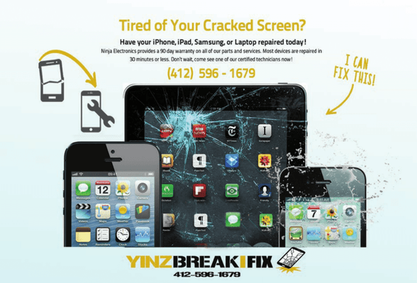 Tired of a cracked screen? Our professional techs have most screens repaired in less than 30 minutes