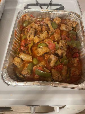 1/2 pan Sausage and peppers