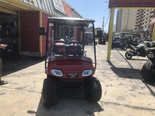 Front of golf cart