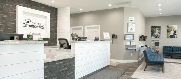 Idaho Orthodontics front desk and waiting room