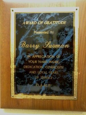 D.A.M.P recognition award