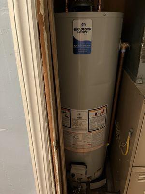 Ferguson HVAC donated Hot Water tank  Tiny space /Extreme Plumbing,Merrick Rd got the install done