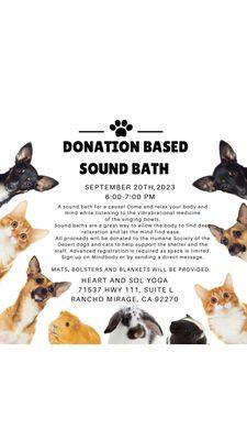 Donation Based Sound Bath for the Humane Society